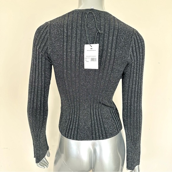 NWT!!! Solid and striped shimmer top size XS Retail 268$ - Picture 2 of 9